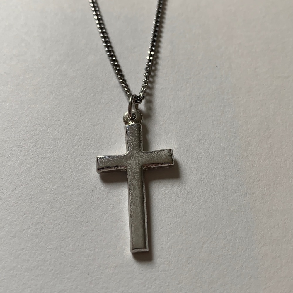 Silver Cross Charm Necklace